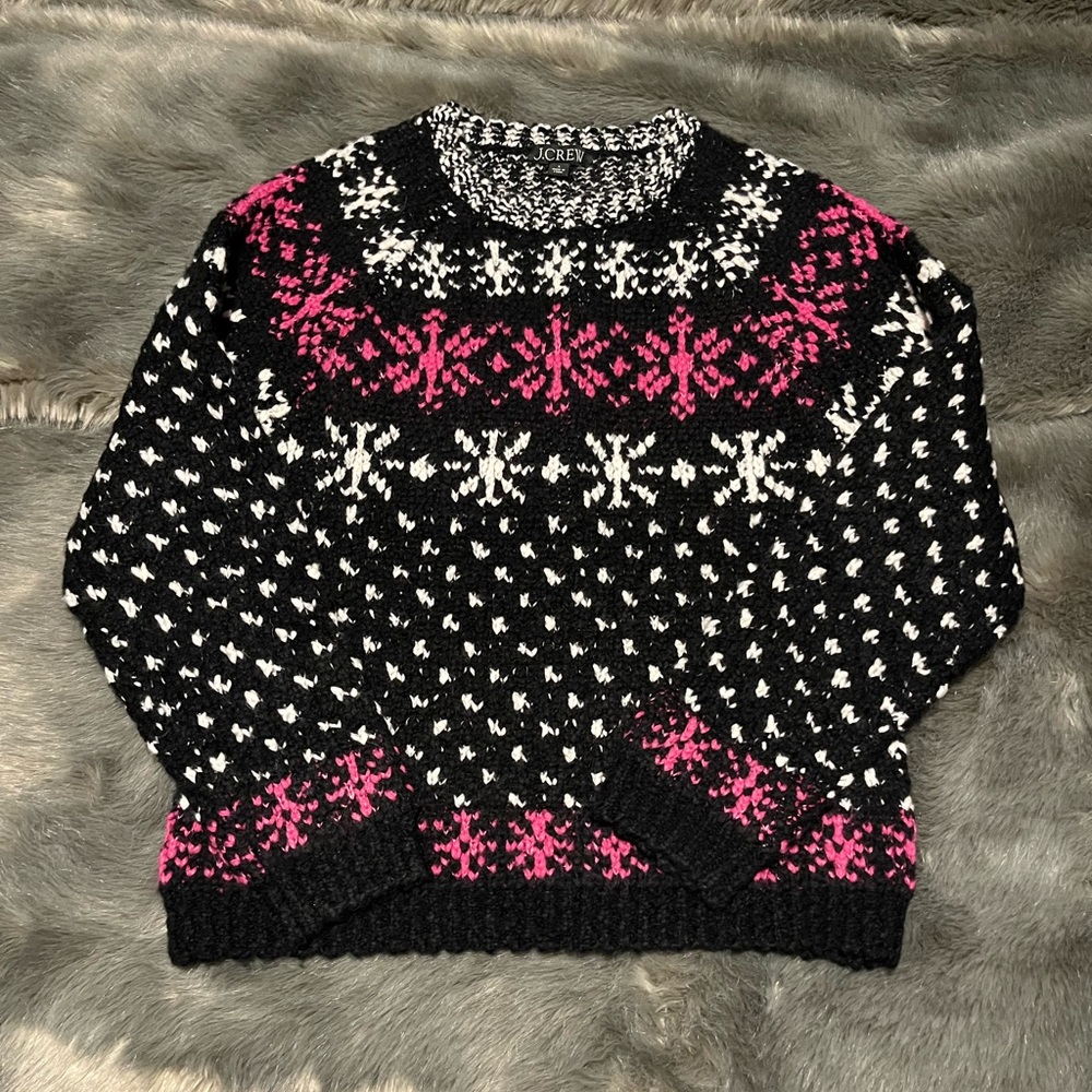 J. Crew Jacquard snowflake pullover sweater